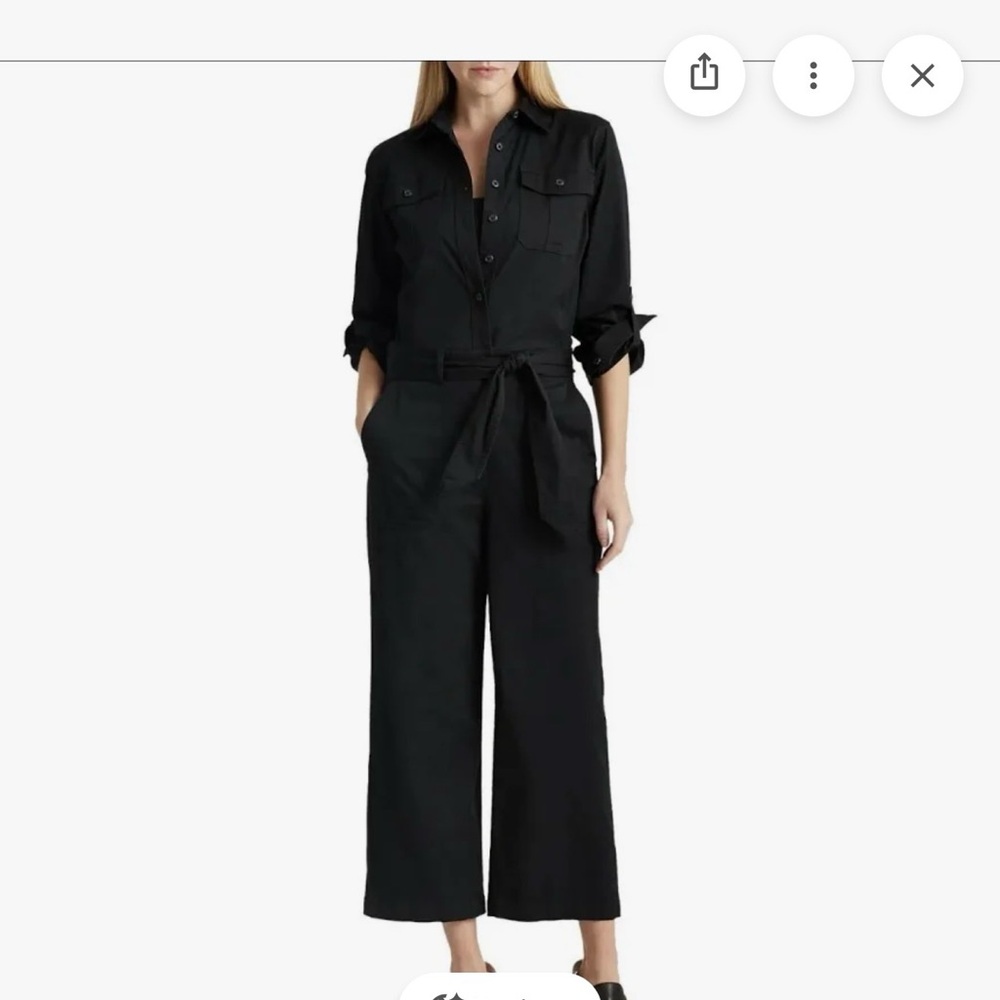 Polo by Ralph Lauren Black Utility Tie-Waist Jumpsuit